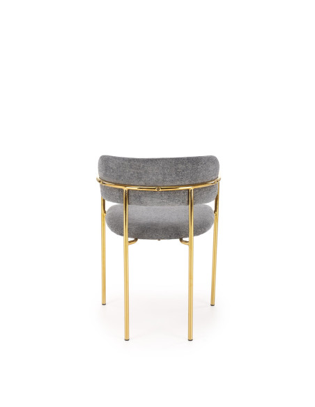 K537 Krzesło Popielate Glamour / Chromowany Złoty Stelaż | Klasa i Design