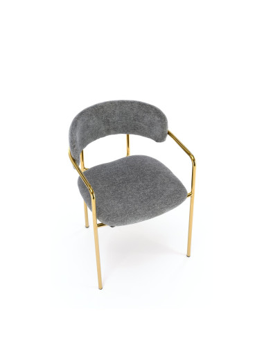 K537 Krzesło Popielate Glamour / Chromowany Złoty Stelaż | Klasa i Design