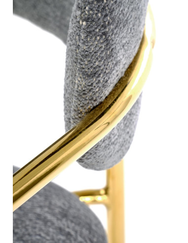 K537 Krzesło Popielate Glamour / Chromowany Złoty Stelaż | Klasa i Design