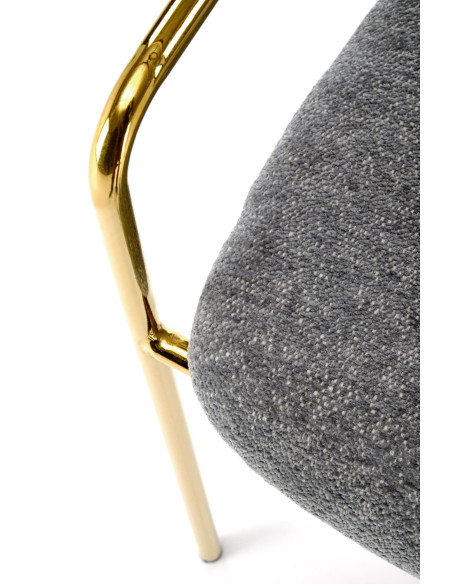 K537 Krzesło Popielate Glamour / Chromowany Złoty Stelaż | Klasa i Design