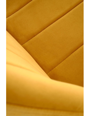 K538 Krzesło Musztardowe Velvet w Pasy, Nogi Czarne - Komfort i Styl