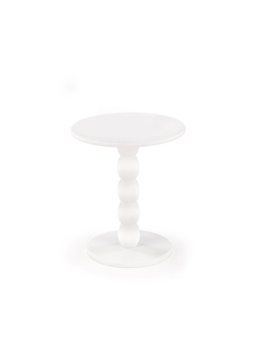 CIRILLA Ława Okrągła Biała fi40/47 cm | MDF Lakierowany / Drewno Lite