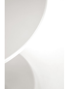 CIRILLA Ława Okrągła Biała fi40/47 cm | MDF Lakierowany / Drewno Lite 2