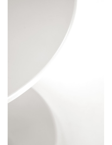 CIRILLA Ława Okrągła Biała fi40/47 cm | MDF Lakierowany / Drewno Lite