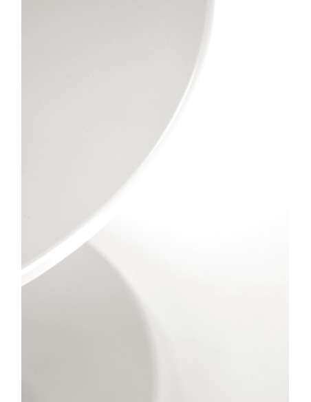 CIRILLA Ława Okrągła Biała fi40/47 cm | MDF Lakierowany / Drewno Lite