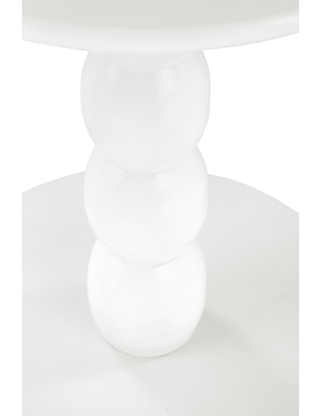 CIRILLA Ława Okrągła Biała fi40/47 cm | MDF Lakierowany / Drewno Lite