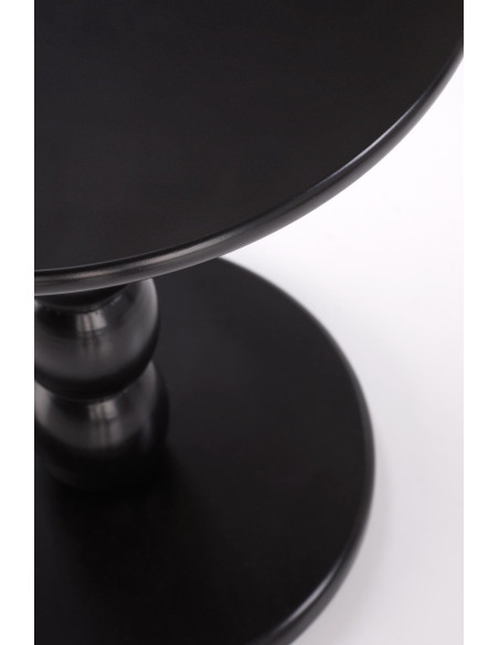 CIRILLA Ława Okrągła Czarna fi40/47 cm | MDF Lakierowany / Drewno Lite