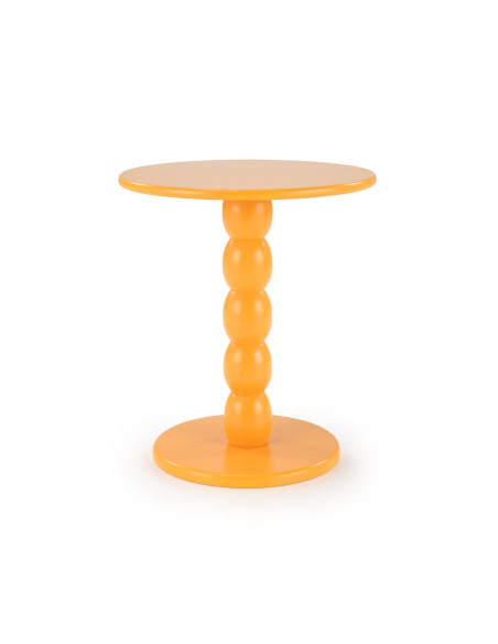 CIRILLA Ława Okrągła Musztardowa fi40/47 cm | MDF Lakierowany / Drewno Lite