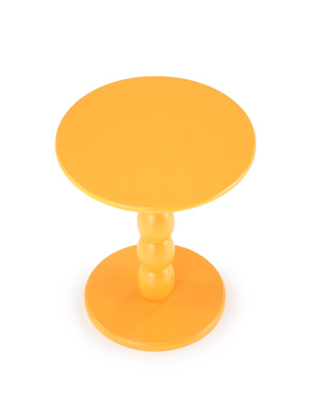 CIRILLA Ława Okrągła Musztardowa fi40/47 cm | MDF Lakierowany / Drewno Lite