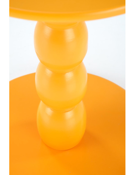 CIRILLA Ława Okrągła Musztardowa fi40/47 cm | MDF Lakierowany / Drewno Lite