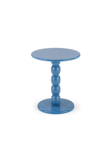 CIRILLA Ława Okrągła Niebieska fi40/47 cm | MDF Lakierowany / Drewno Lite