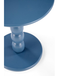 CIRILLA Ława Okrągła Niebieska fi40/47 cm | MDF Lakierowany / Drewno Lite 2