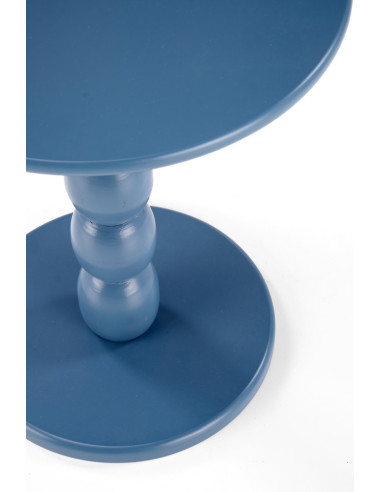 CIRILLA Ława Okrągła Niebieska fi40/47 cm | MDF Lakierowany / Drewno Lite