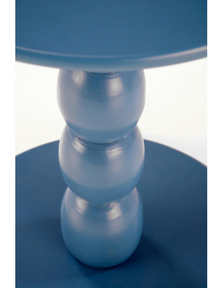 CIRILLA Ława Okrągła Niebieska fi40/47 cm | MDF Lakierowany / Drewno Lite