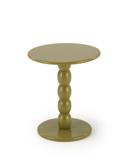 CIRILLA Ława Okrągła Oliwkowa fi40/47 cm | MDF Lakierowany / Drewno Lite