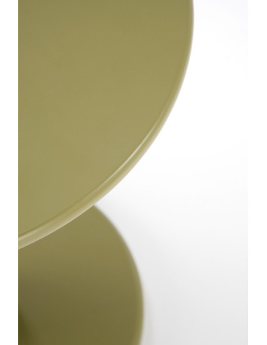 CIRILLA Ława Okrągła Oliwkowa fi40/47 cm | MDF Lakierowany / Drewno Lite