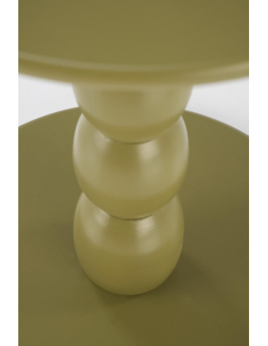 CIRILLA Ława Okrągła Oliwkowa fi40/47 cm | MDF Lakierowany / Drewno Lite