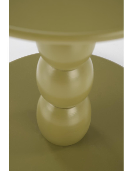 CIRILLA Ława Okrągła Oliwkowa fi40/47 cm | MDF Lakierowany / Drewno Lite