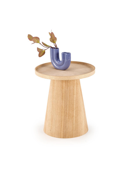 EDITTA Okrągła Ława Fi45/50 cm | MDF + Okleina Naturalna | Nowoczesny Styl