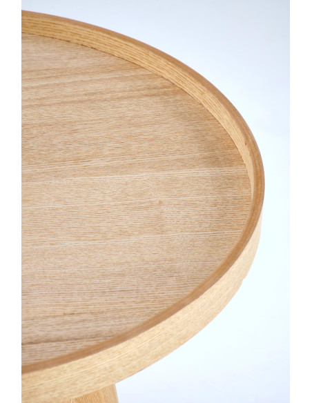 EDITTA Okrągła Ława Fi45/50 cm | MDF + Okleina Naturalna | Nowoczesny Styl