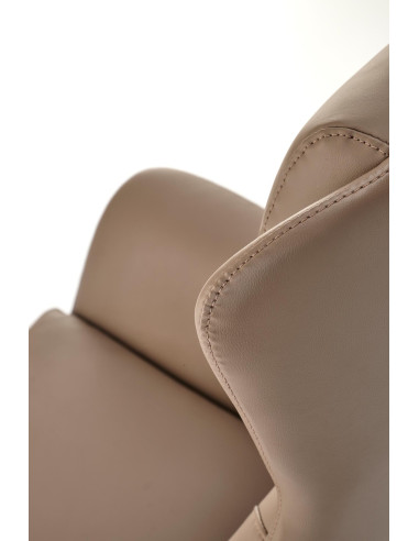 EDERSON Fotel Biurowy Cappuccino | MULTIBLOCK, Eco Skóra, Chromowana Podstawa