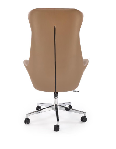 EDERSON Fotel Biurowy Cappuccino | MULTIBLOCK, Eco Skóra, Chromowana Podstawa