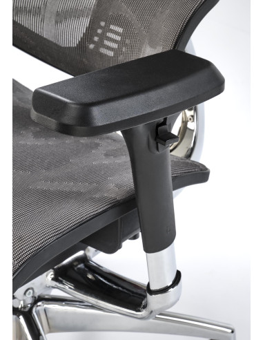 ETHAN Fotel Biurowy Popielaty Regulowane Oparcie, Podłokietniki, Zagłówek