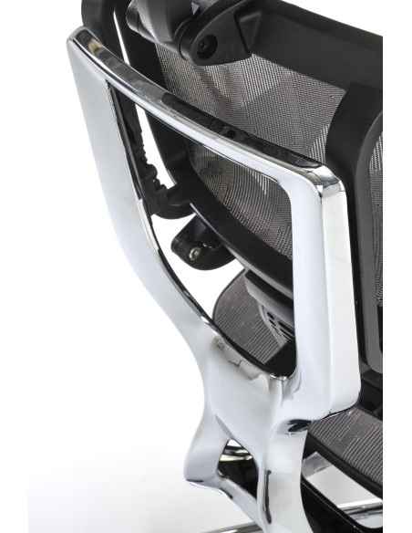 ETHAN Fotel Biurowy Popielaty Regulowane Oparcie, Podłokietniki, Zagłówek