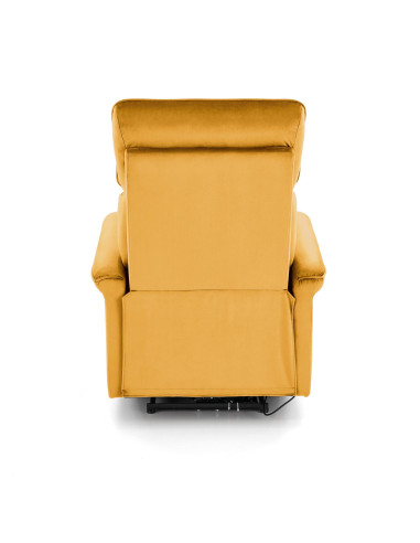 SEMIR Fotel Rozkładany Elektrycznie Musztardowy | Velvet | Gniazdo USB