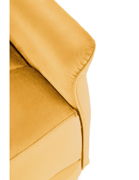 SEMIR Fotel Rozkładany Elektrycznie Musztardowy | Velvet | Gniazdo USB