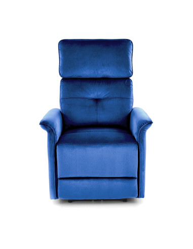 SEMIR Fotel Rozkładany Elektrycznie Granatowy | Velvet | Gniazdo USB