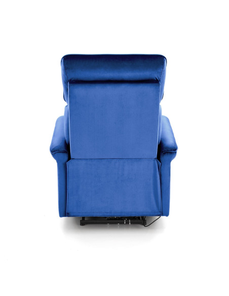 SEMIR Fotel Rozkładany Elektrycznie Granatowy | Velvet | Gniazdo USB