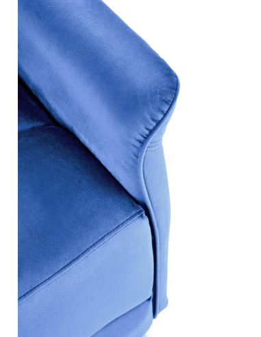 SEMIR Fotel Rozkładany Elektrycznie Granatowy | Velvet | Gniazdo USB