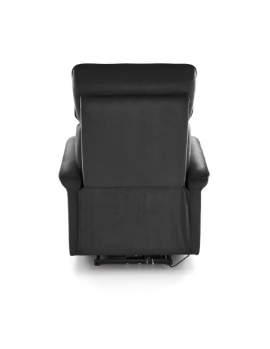 SEMIR Fotel Rozkładany Elektrycznie Czarny | Velvet | Gniazdo USB