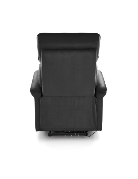 SEMIR Fotel Rozkładany Elektrycznie Czarny | Velvet | Gniazdo USB