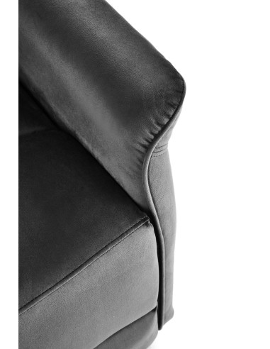 SEMIR Fotel Rozkładany Elektrycznie Czarny | Velvet | Gniazdo USB