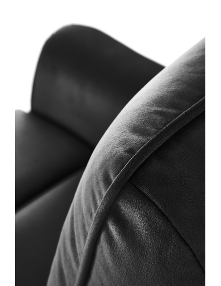 SEMIR Fotel Rozkładany Elektrycznie Czarny | Velvet | Gniazdo USB