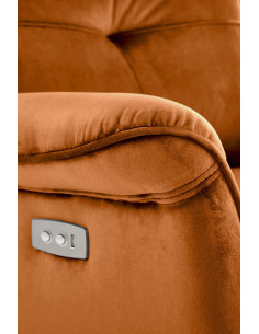 SEMIR Fotel Rozkładany Elektrycznie Cynamonowy | Velvet | Gniazdo USB 2