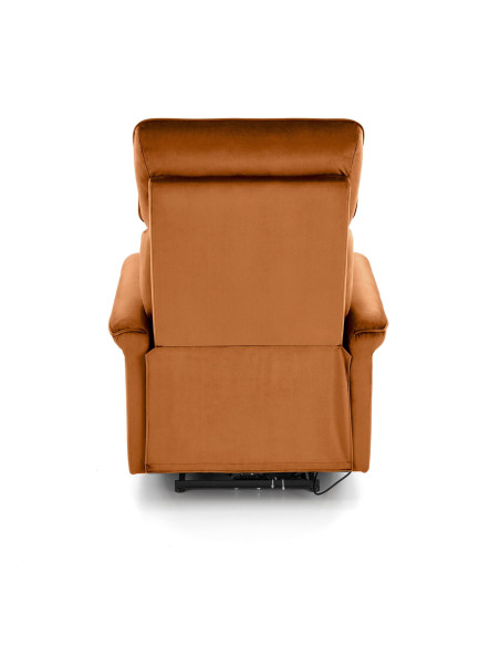 SEMIR Fotel Rozkładany Elektrycznie Cynamonowy | Velvet | Gniazdo USB