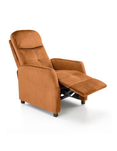 FELIPE Fotel Cynamonowy Rozkładany | Velvetowy Komfort i Elegancja
