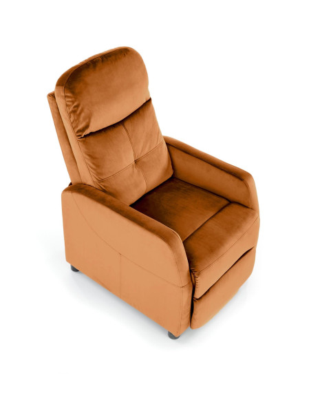 FELIPE Fotel Cynamonowy Rozkładany | Velvetowy Komfort i Elegancja