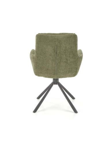 K495 Krzesło Oliwkowe | Obracane 180°, Nogi Stalowe Czarne - Elegancki Styl