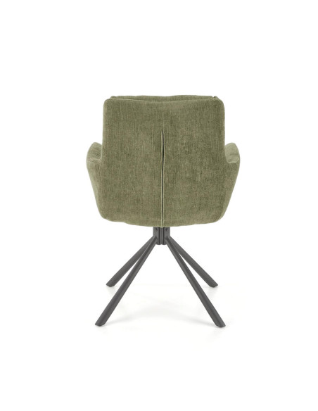 K495 Krzesło Oliwkowe | Obracane 180°, Nogi Stalowe Czarne - Elegancki Styl