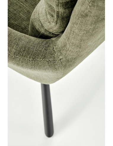 K495 Krzesło Oliwkowe | Obracane 180°, Nogi Stalowe Czarne - Elegancki Styl