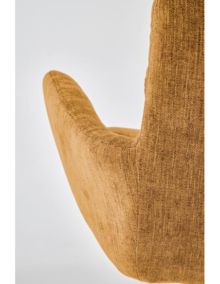 K495 Krzesło Musztardowe | Obracane 180°, Nogi Czarne - Elegancki Styl