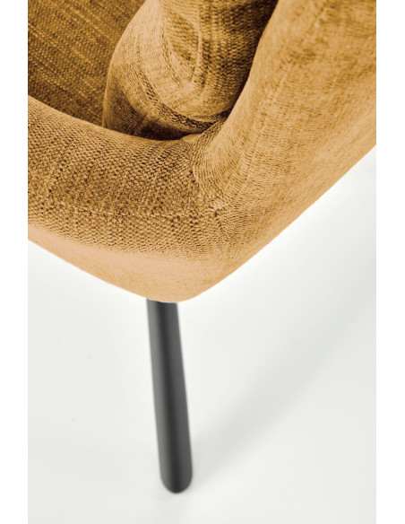 K495 Krzesło Musztardowe | Obracane 180°, Nogi Czarne - Elegancki Styl