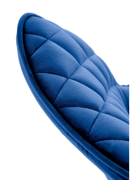 K520 Krzesło Granatowe w Romby Obracane 360° | Velvet | Nogi Czarne