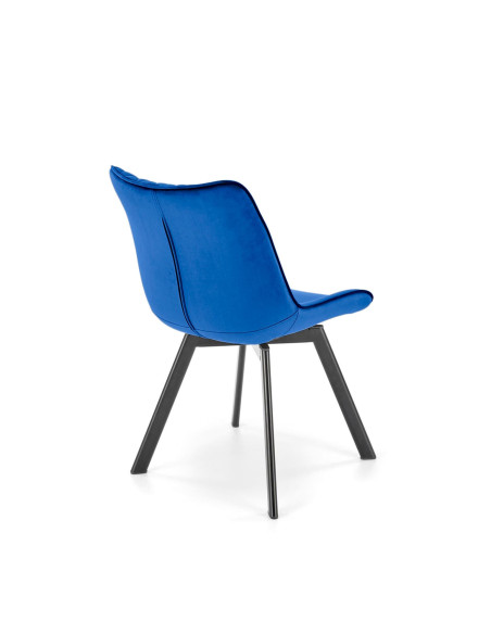 K520 Krzesło Granatowe w Romby Obracane 360° | Velvet | Nogi Czarne