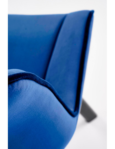 K520 Krzesło Granatowe w Romby Obracane 360° | Velvet | Nogi Czarne