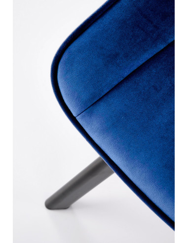 K520 Krzesło Granatowe w Romby Obracane 360° | Velvet | Nogi Czarne